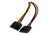StarTech 12in LP4 to 2x SATA Power Y Cable Adapter - Right-angle