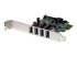 Startech 4-Port PCI Express SuperSpeed USB 3.0 Controller Card with UASP - Left-angle