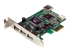 Startech 4 Port PCI Express Low Profile High Speed USB Card - Left-angle
