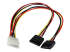 StarTech 12in LP4 to 2x SATA Power Y Cable Adapter - Right-angle
